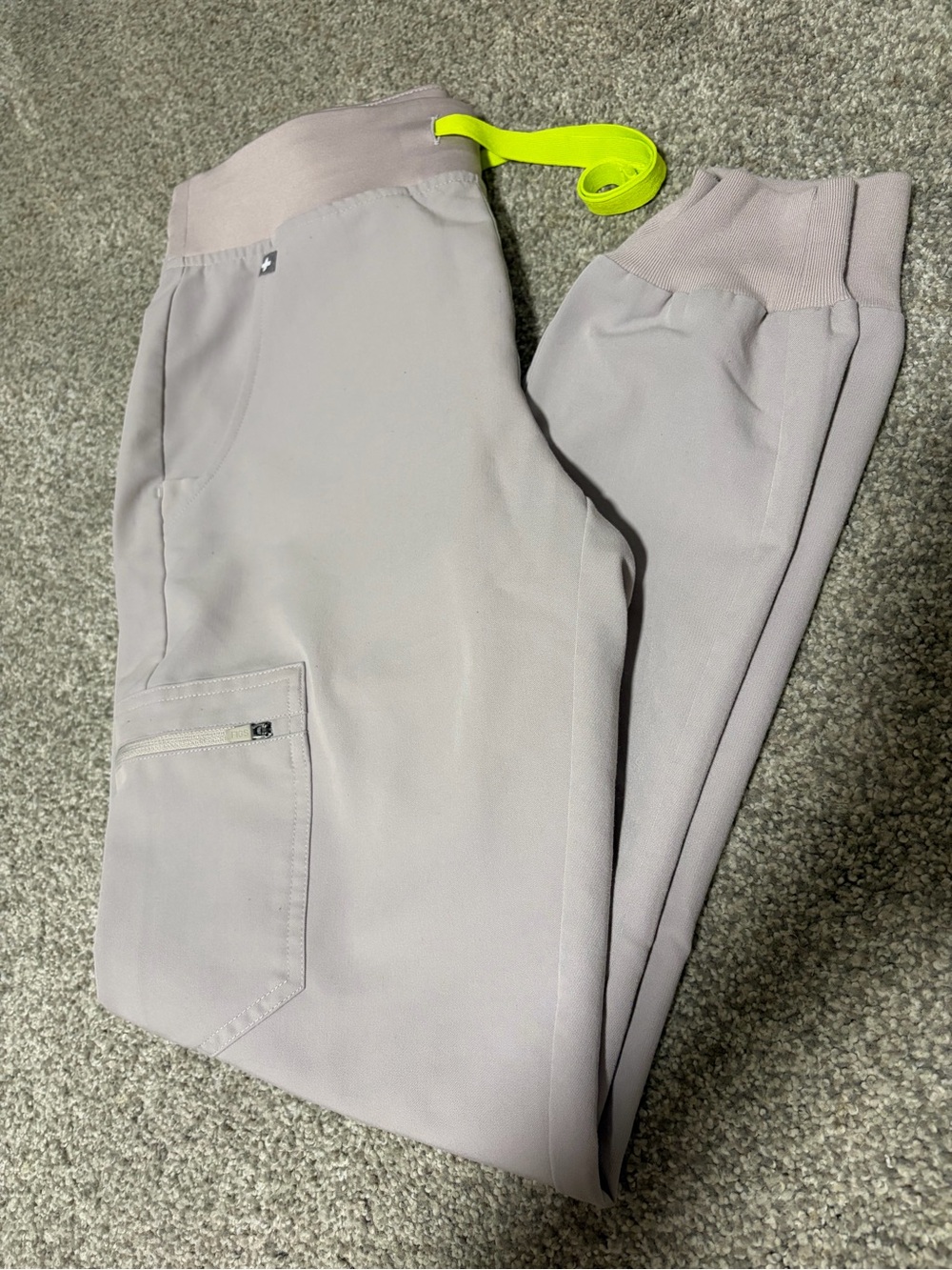 FIGS Women's Zamora Jogger Scrub Pants Slate Neon Drawstring S